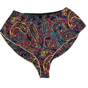 Cinema Etoile Vintage Style Panty Hi-Rise Paisley Print Large
